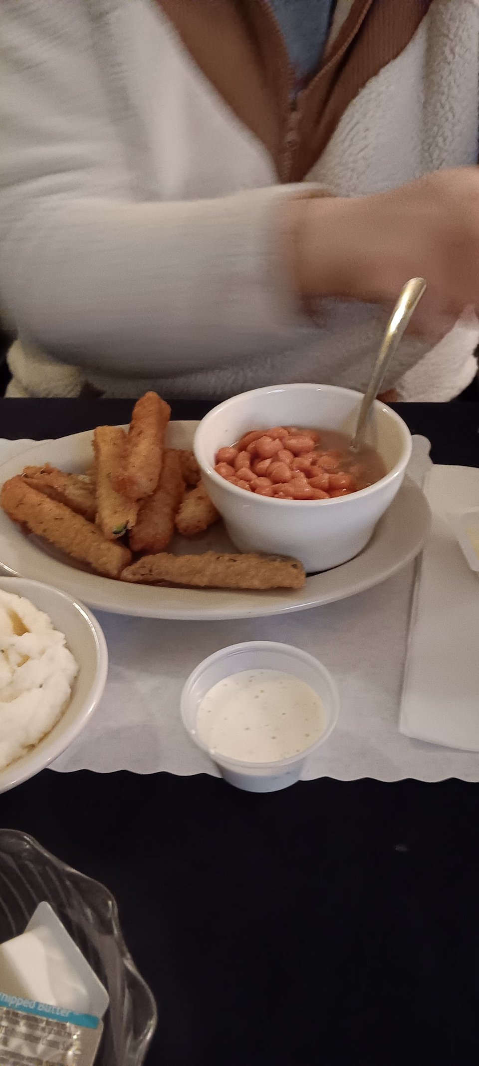 Fried Zucchini & Pinto Beans